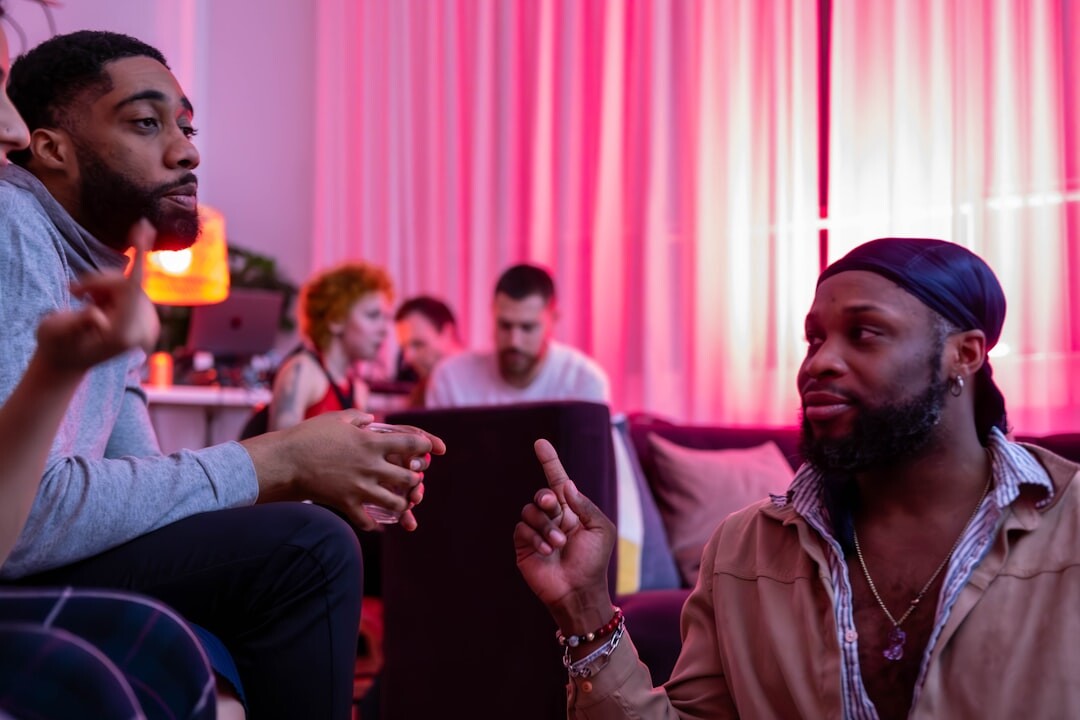 diverse youth group conversation