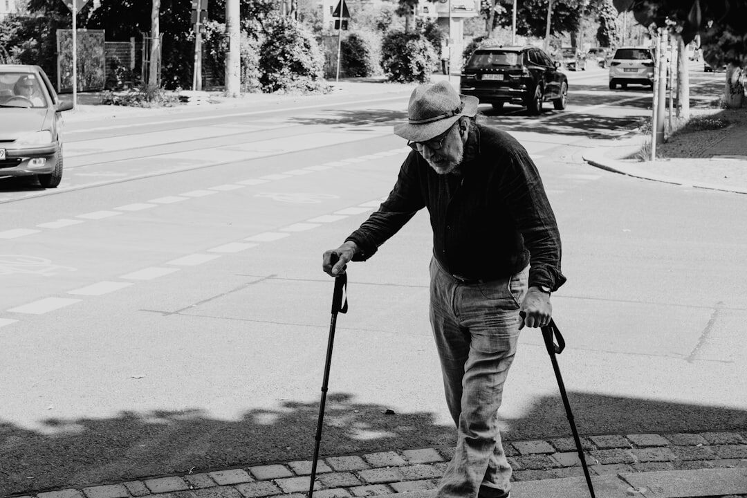 elderly person walking