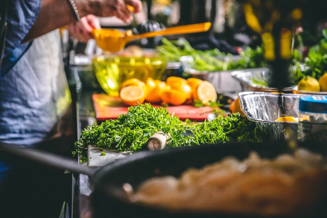 person cooking healthy meal