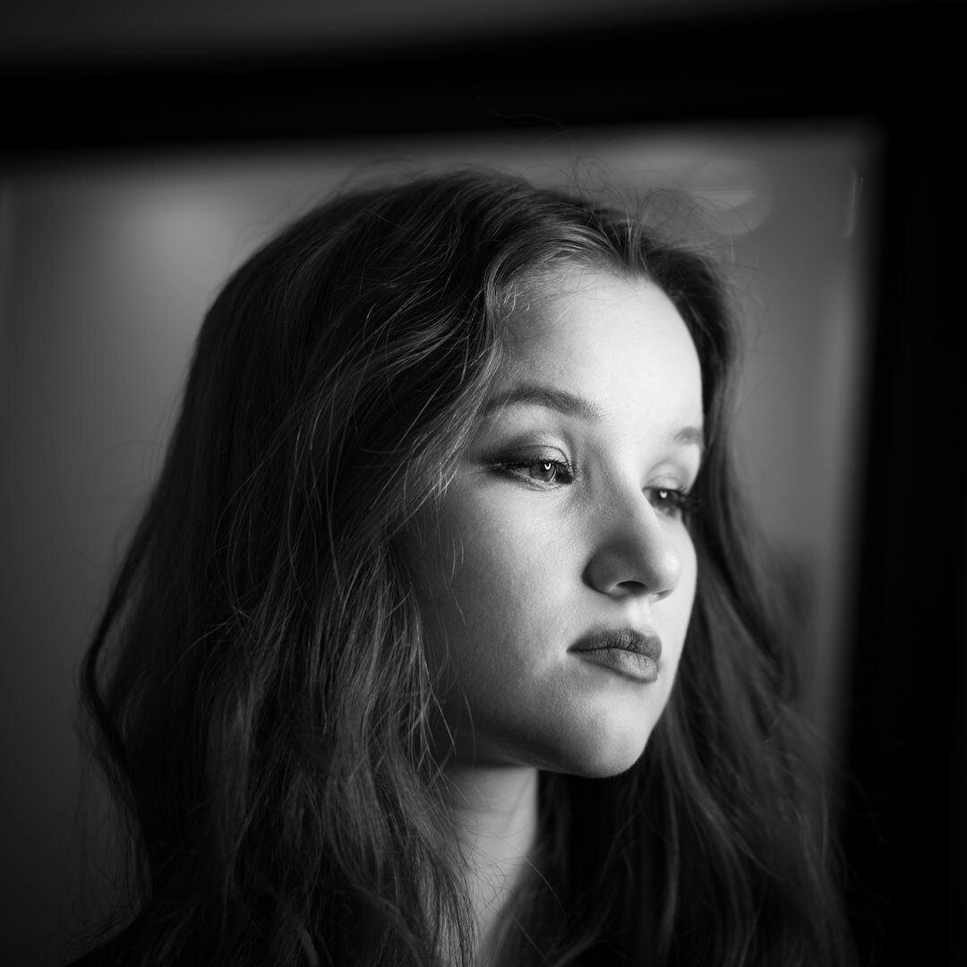 Studio portrait of a professional Lithuanian female news editor