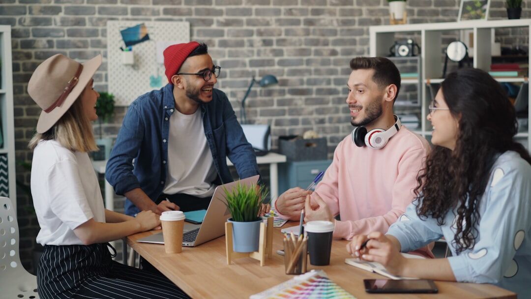 young people discussing in a group
