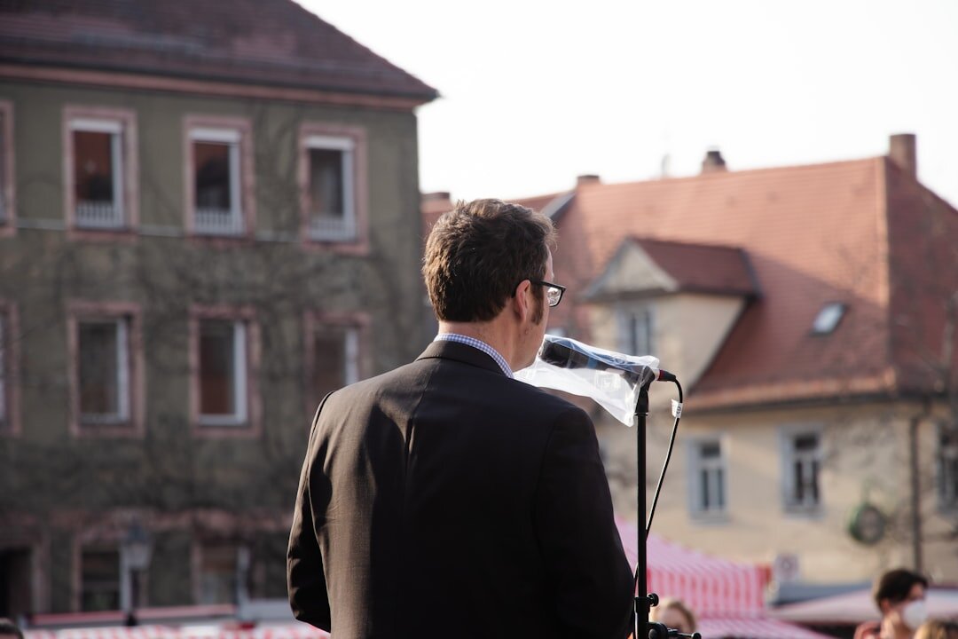 famous person speaking on stage
